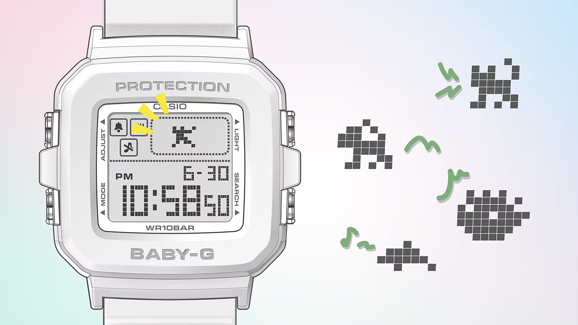 BABY-G PLUS Pixel art Square Women's Watch Digital - BGD-10L-2DR