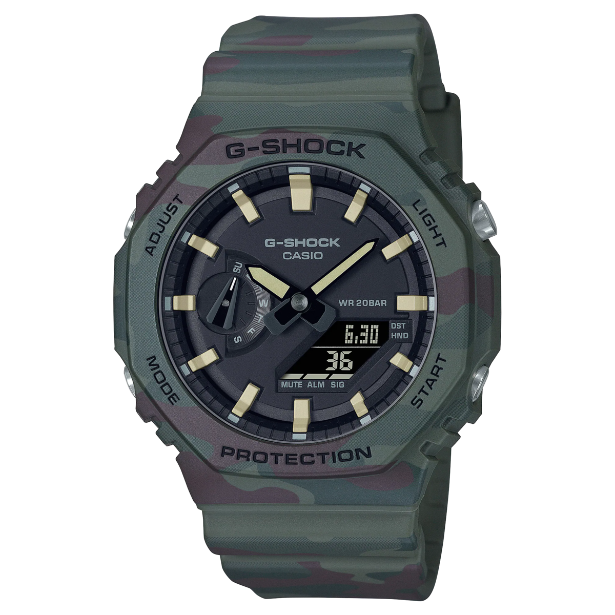 G-Shock watch with interchangeable attached strap GAE-2100WE-3ADR