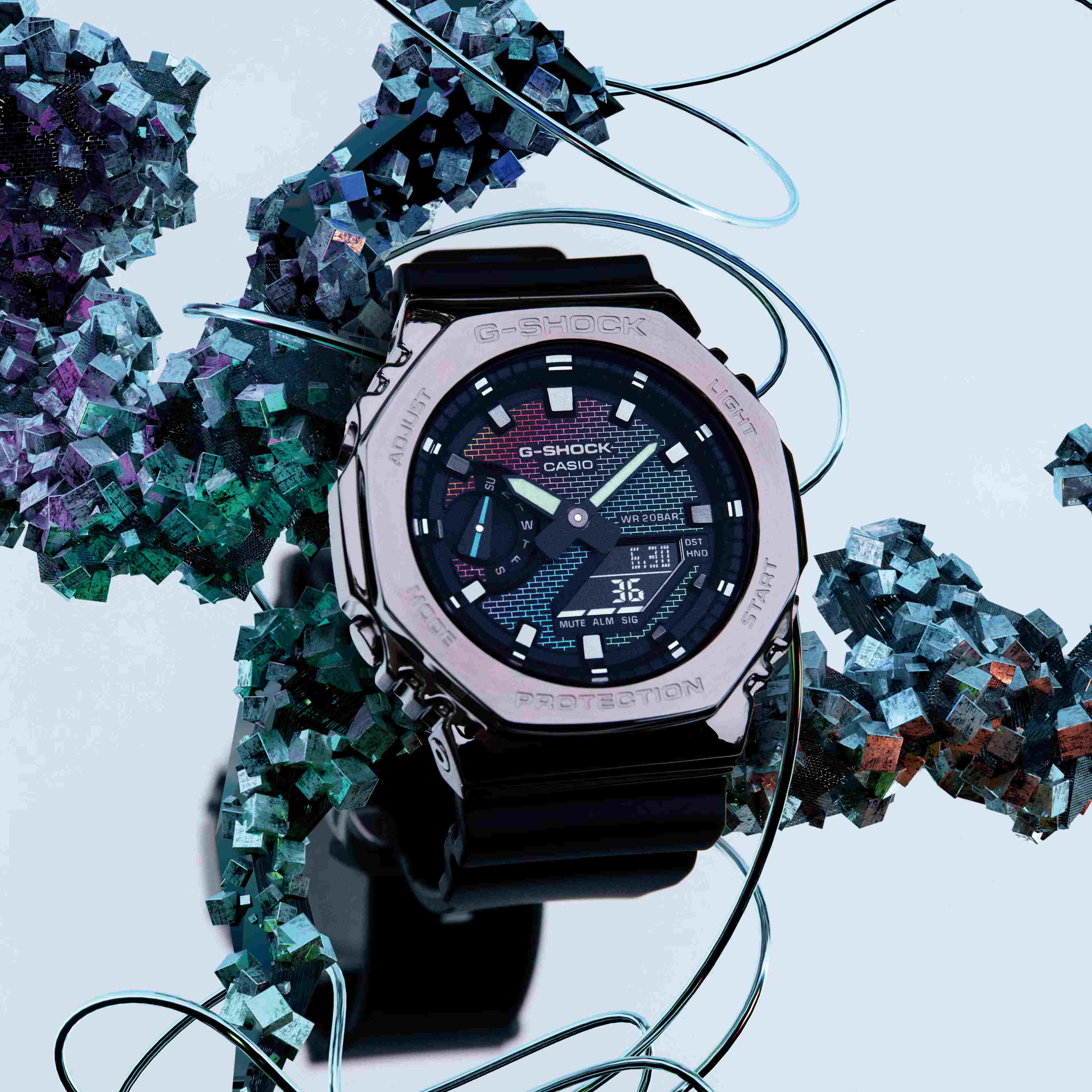 G-SHOCK Casual Men Watch Rainbow Brick Wall - GM-2100RW-1ADR