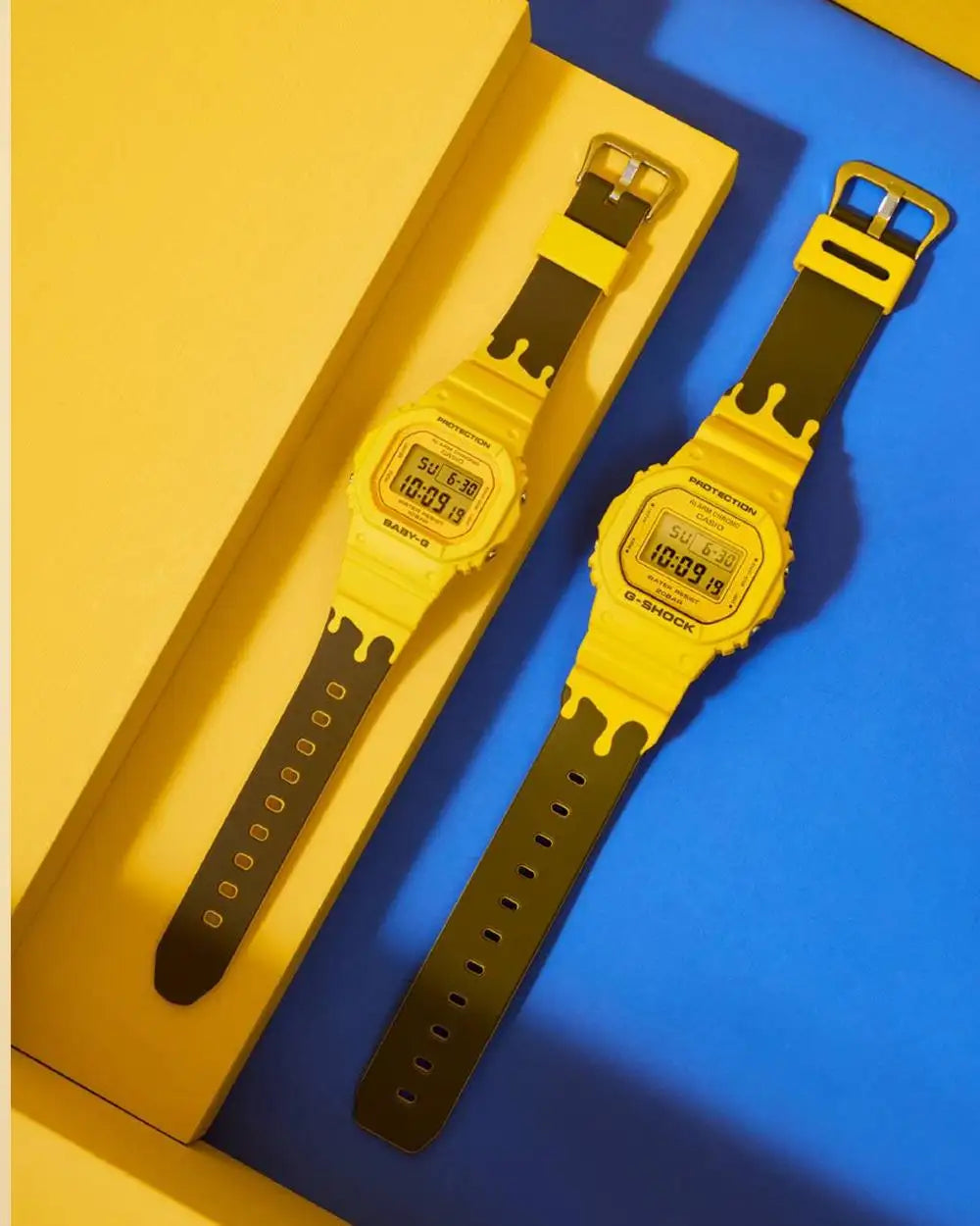 G-Shock + Baby-G Pair - Honey-Themed Summer Lover’s PAIR Watch - SLV-22B-9DR