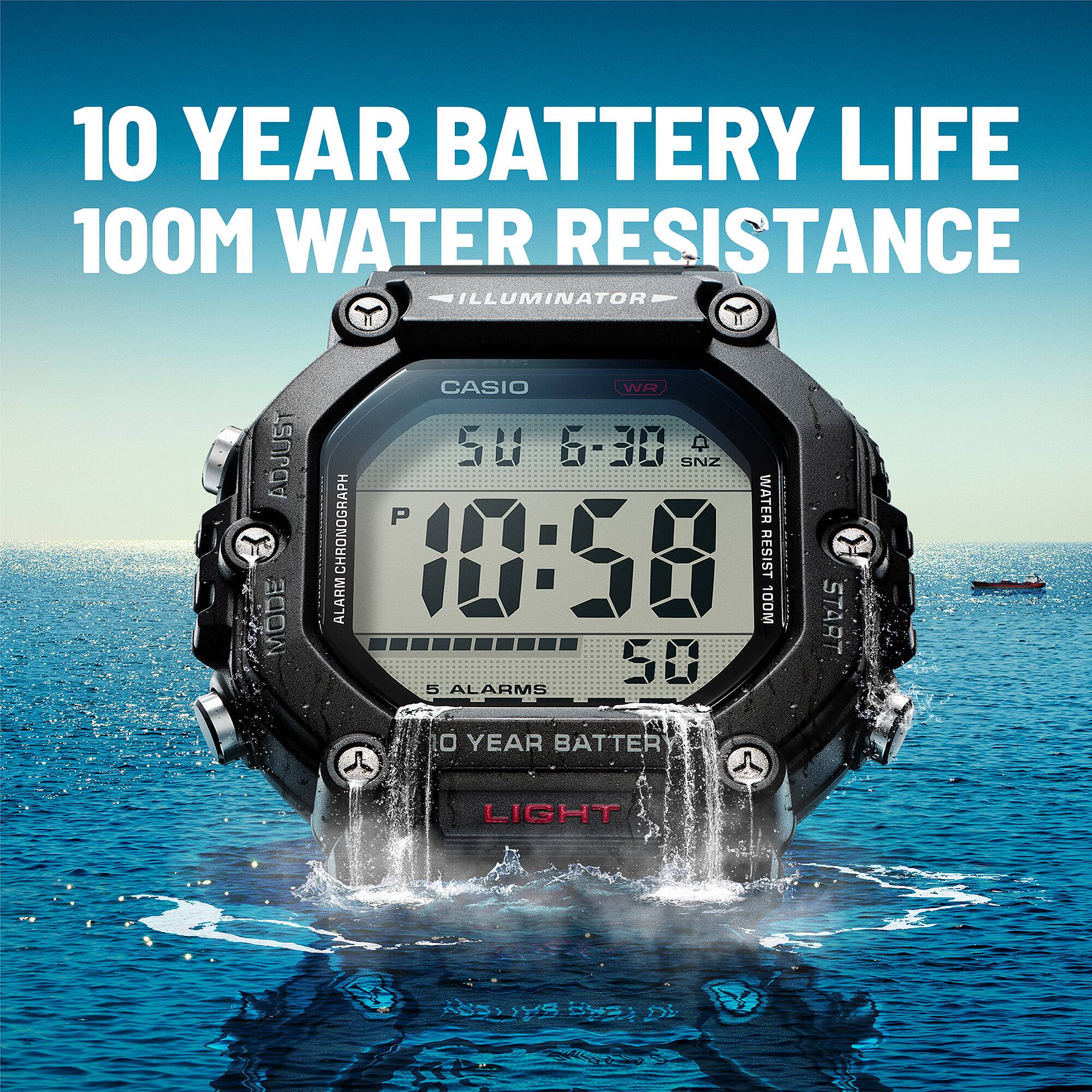 CASIO 10-Year Battery 100m water resistance Sporty Men's Watch Digital - AE-1600H-1AVDF
