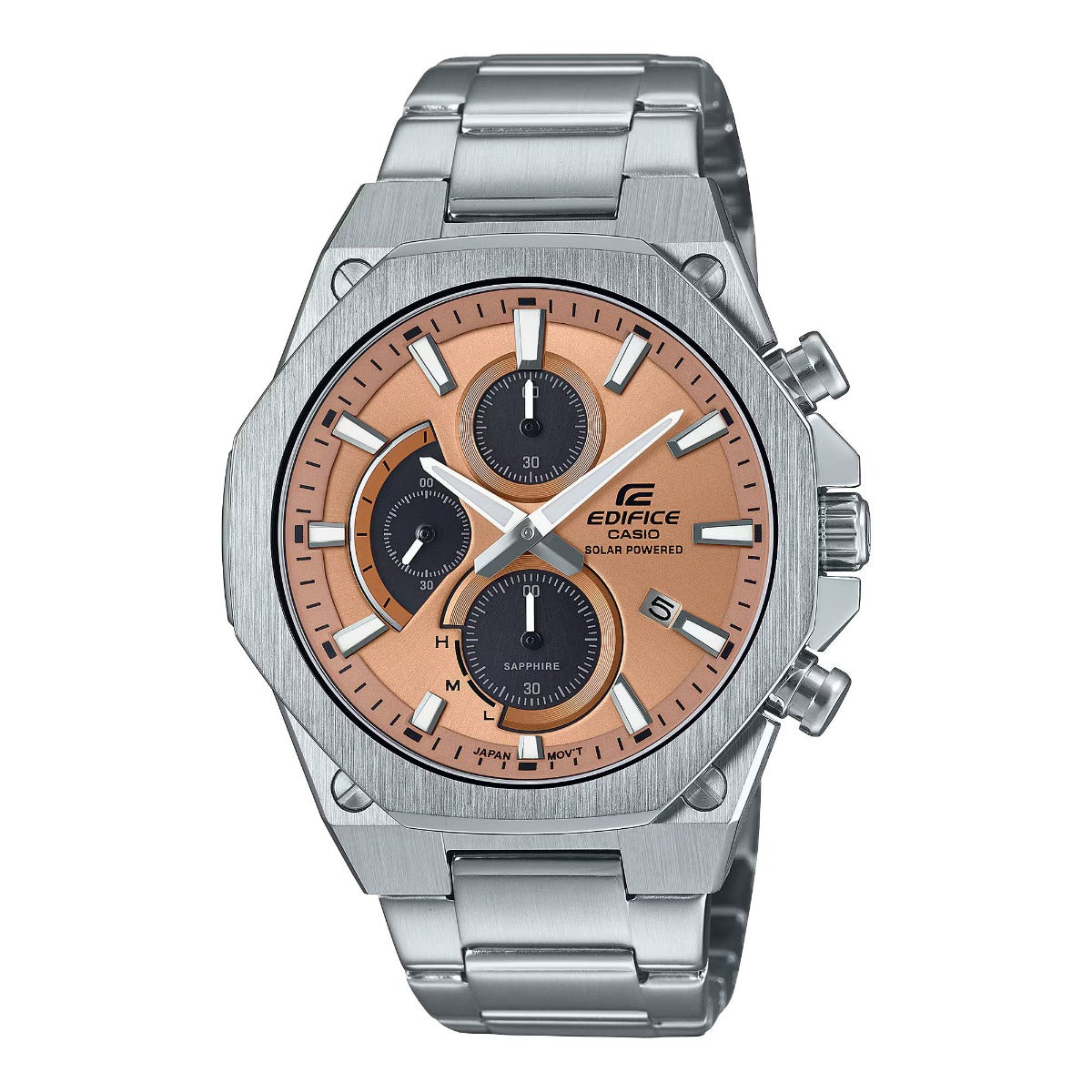 EDIFICE Men's Watch Slim Line Solar Powered Chronograph with Sapphire Crystal - EFS-S570D-5AUDF