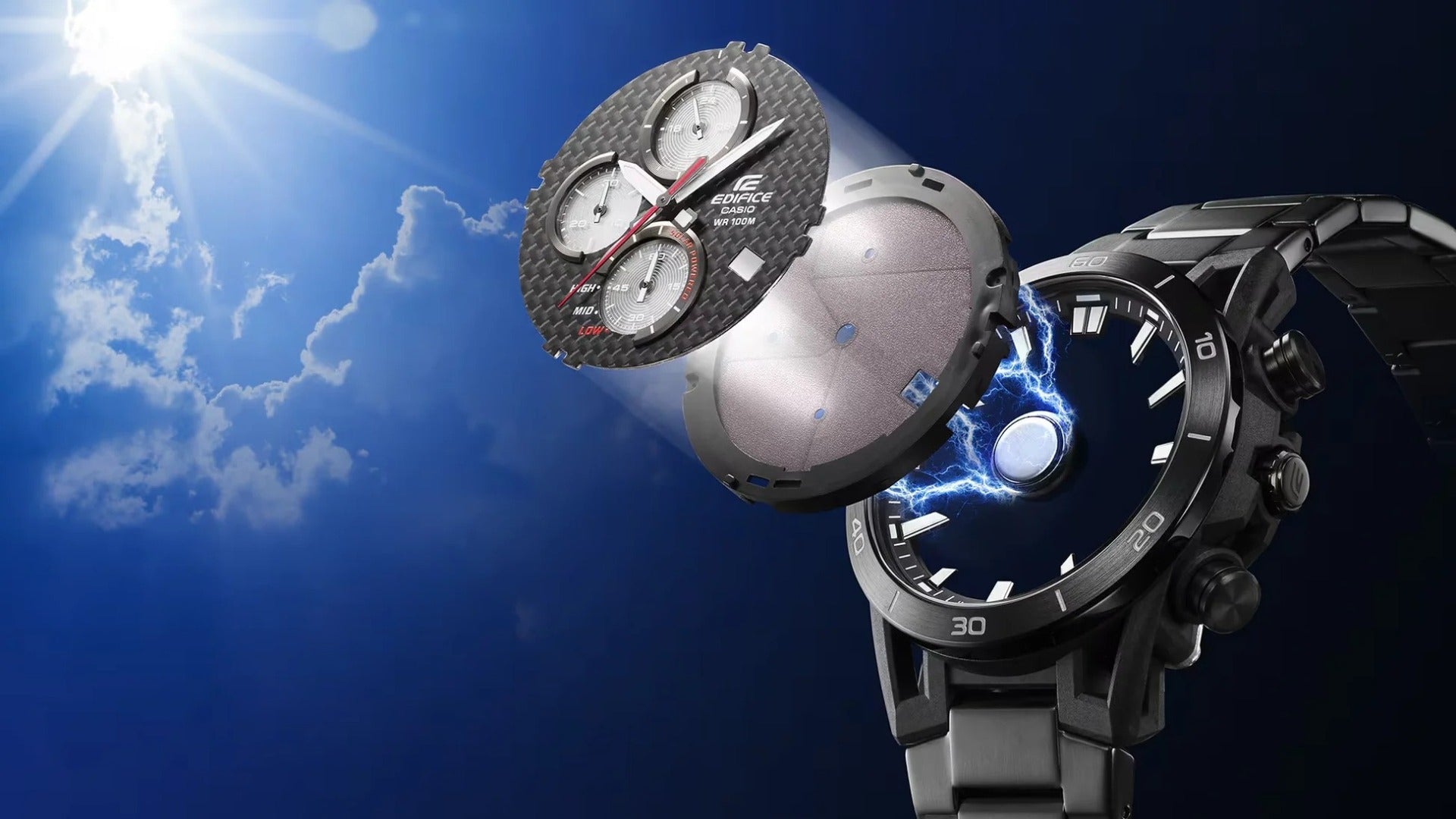 EDIFICE MEN's SOLAR POWERED CHRONOGRAPH SOSPENSIONE WATCH - EQS-960D-1AVUDF