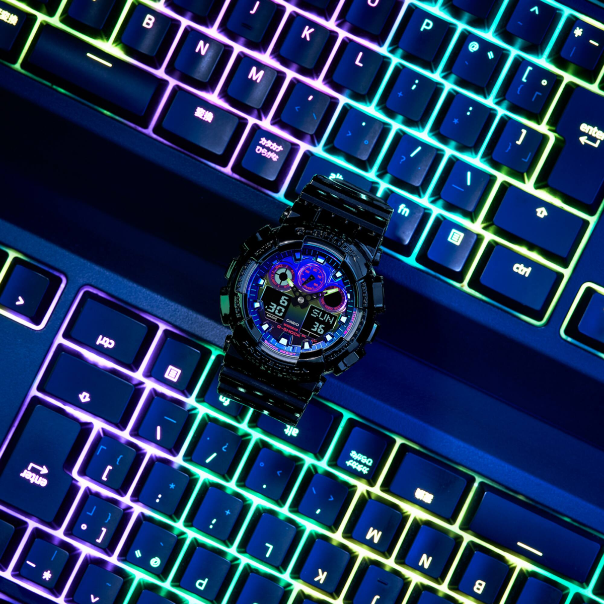 G-SHOCK Rainbow lineup GA-100RGB-1ADR