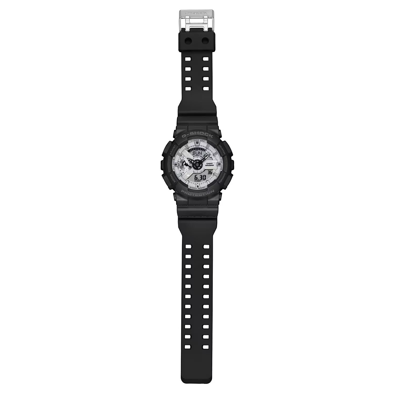 G-SHOCK Men's Watch Analog-Digital Black and Brilliant White - GA-110WD-1ADR