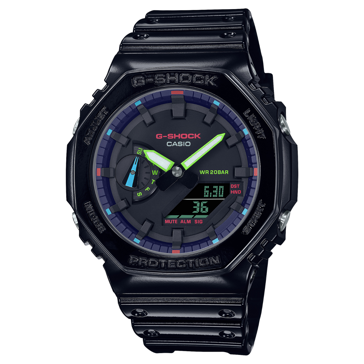G-SHOCK Rainbow lineup GA-2100RGB-1ADR