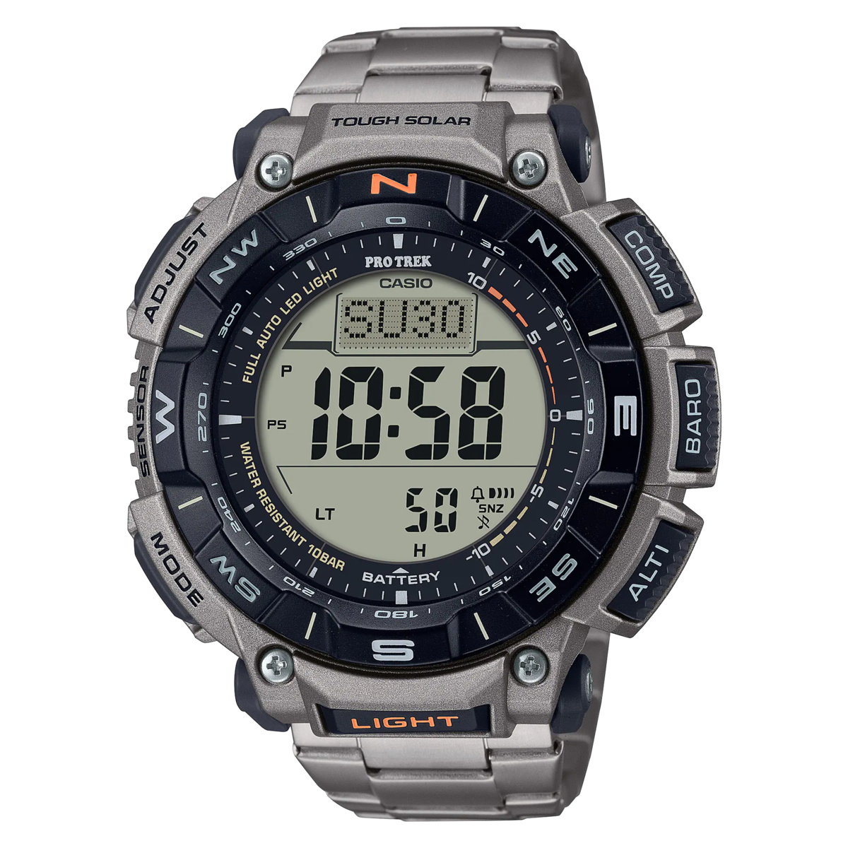 Casio PRO TREK digital sports watch for nature lovers  Titanium Band  PRG-340T-7DR