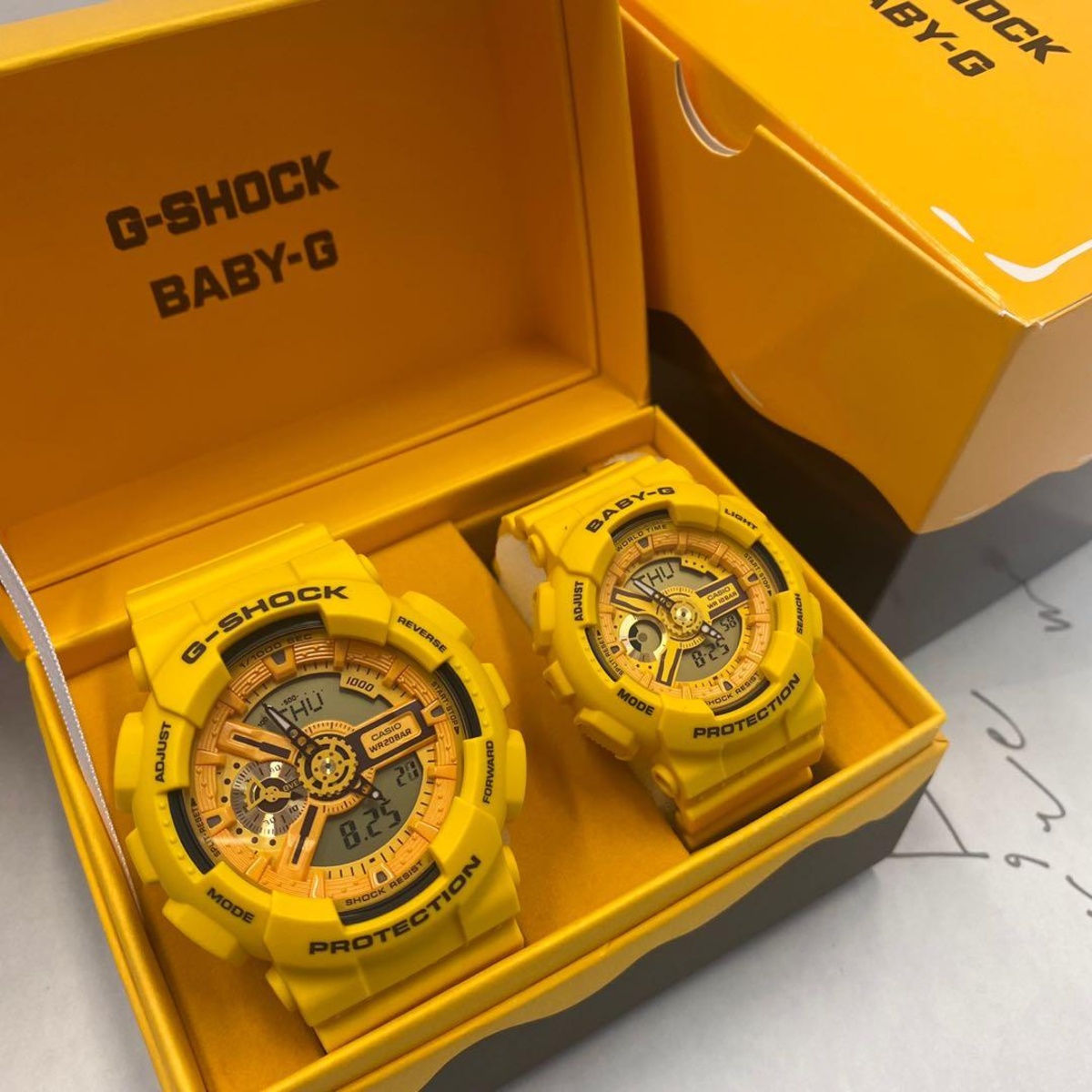 G-Shock and Baby G Pair Watch Limited Edition - Honey-themed Summer Lover’s Collection Set - SLV-22A-9ADR